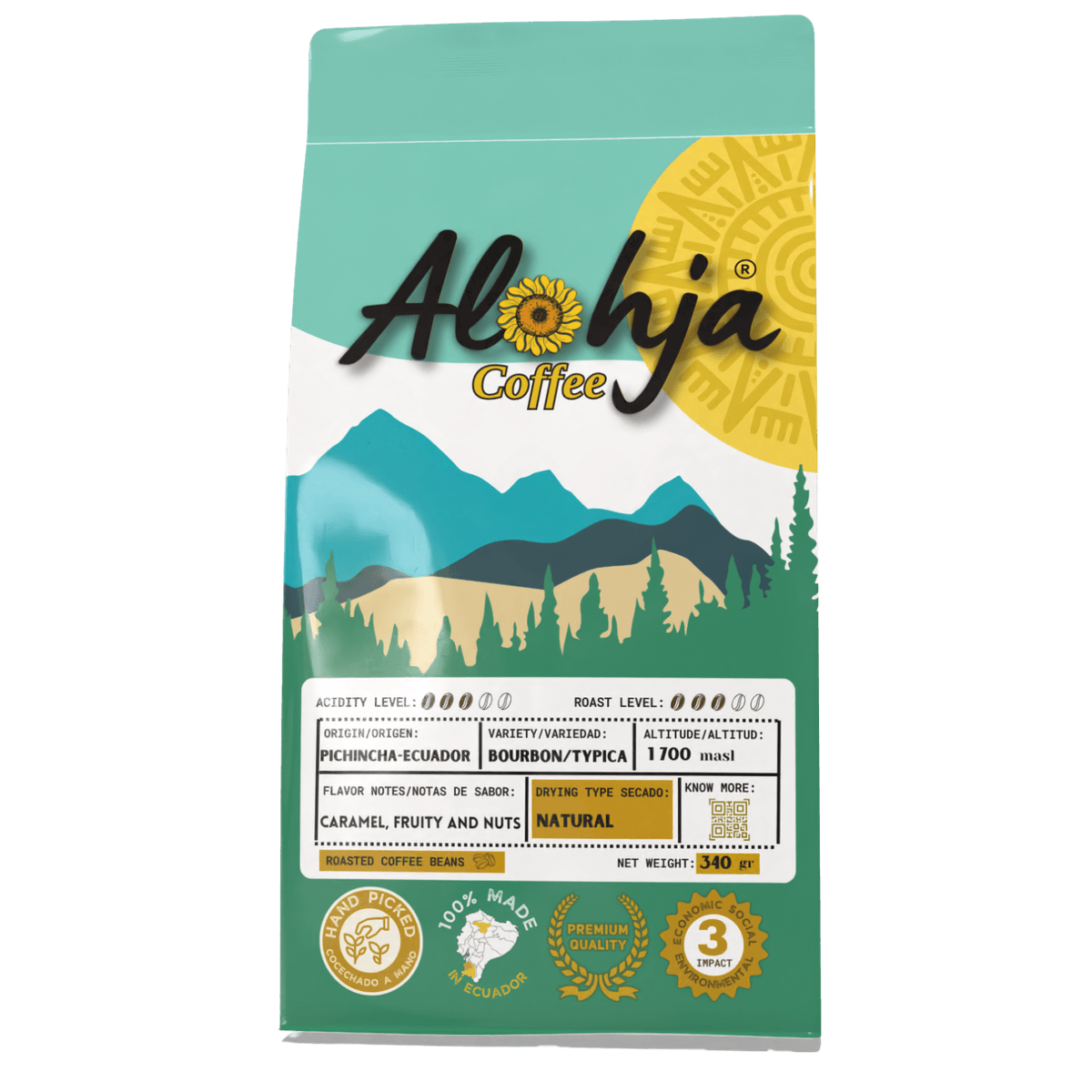 Café en grano tueste claro 340 gr (Café Origen Profundo)