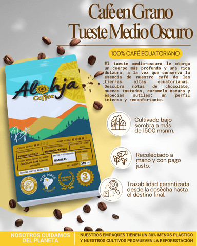 Café en grano tueste oscuro 340 gr (Café Selva Negra) - 2
