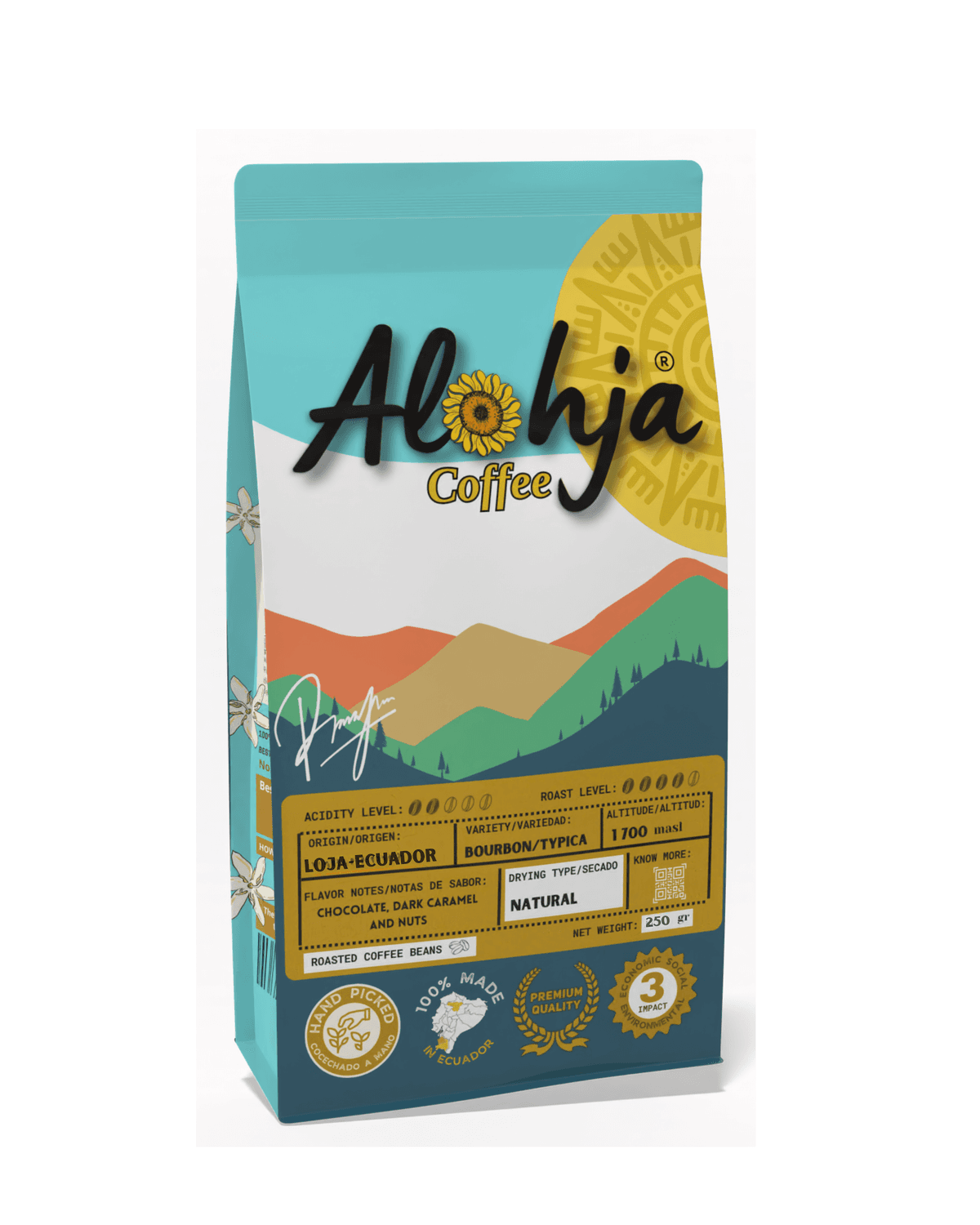 Café en grano con un tueste medio oscuro (Café Paltas-Grano)